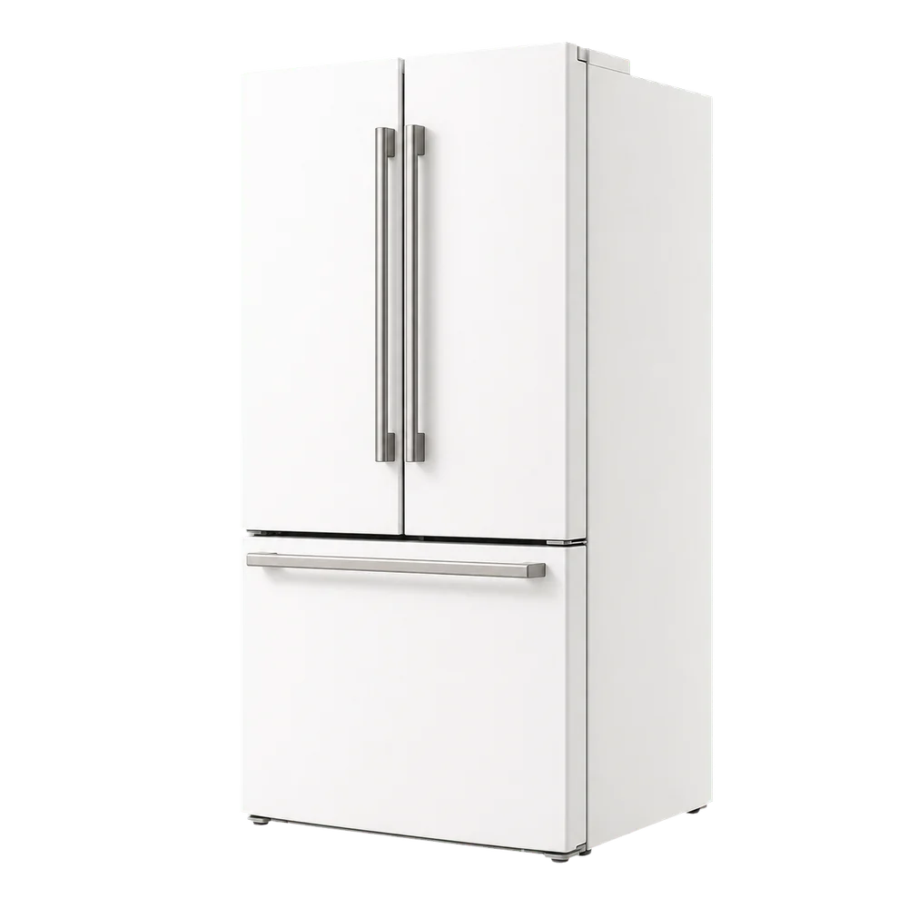 White refrigerator and freezer appliance